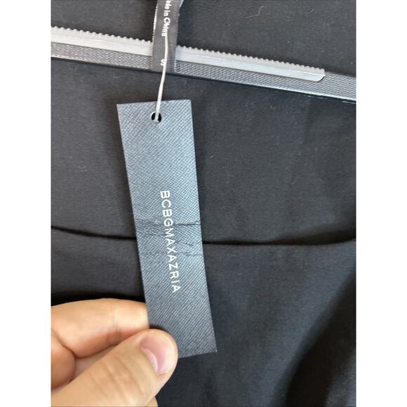 BCBG Maxazria Womens Peplum Blouse Size Small Black Square Neck Classic Capsule - Picture 4 of 8